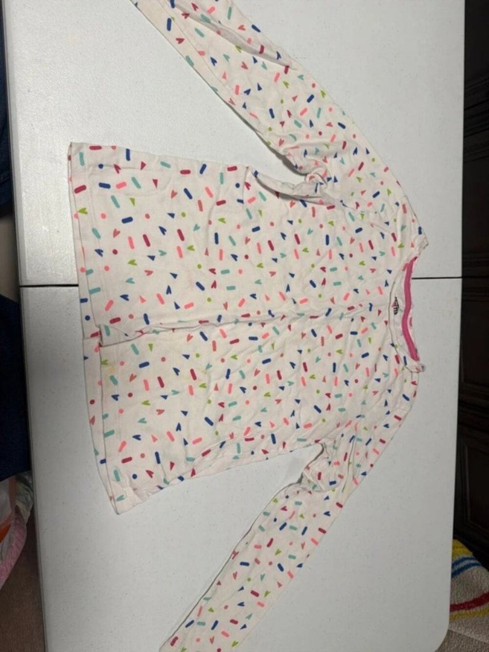 White long sleeve with sprinkles